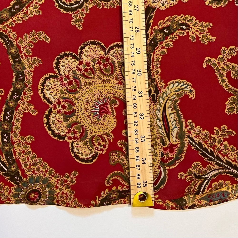 Vintage Jones New York Country 100% Silk Paisley Midi Skirt - Picture 8 of 10